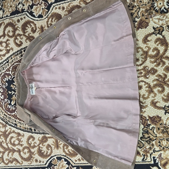 Irving Posluns 1970s Suede Coat Leather Jacket with Gold Hardware 70s Retro Fall - Picture 12 of 16